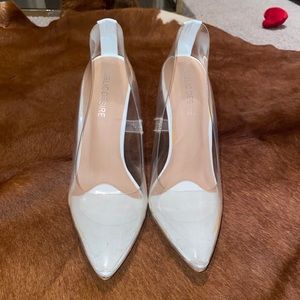 Public Desire - clear white pumps